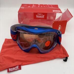 New Marker Velvet Blue Snow Goggles Amber  Lenses Ski Snowboarding‎